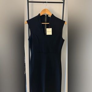 Cropped Sleeve Dress - Black